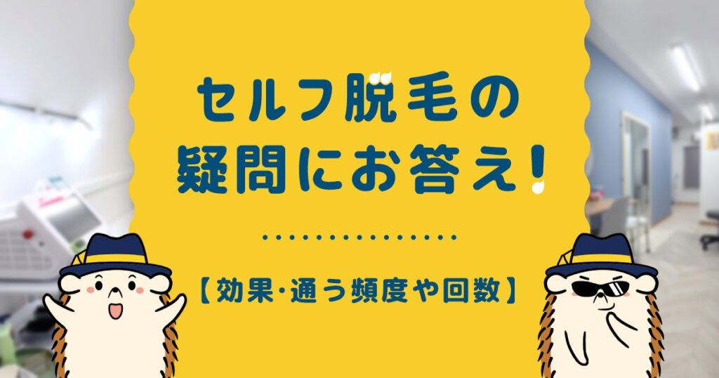 セルフ脱毛サロンの効果・通う頻度や回数、期間の疑問にお答え！