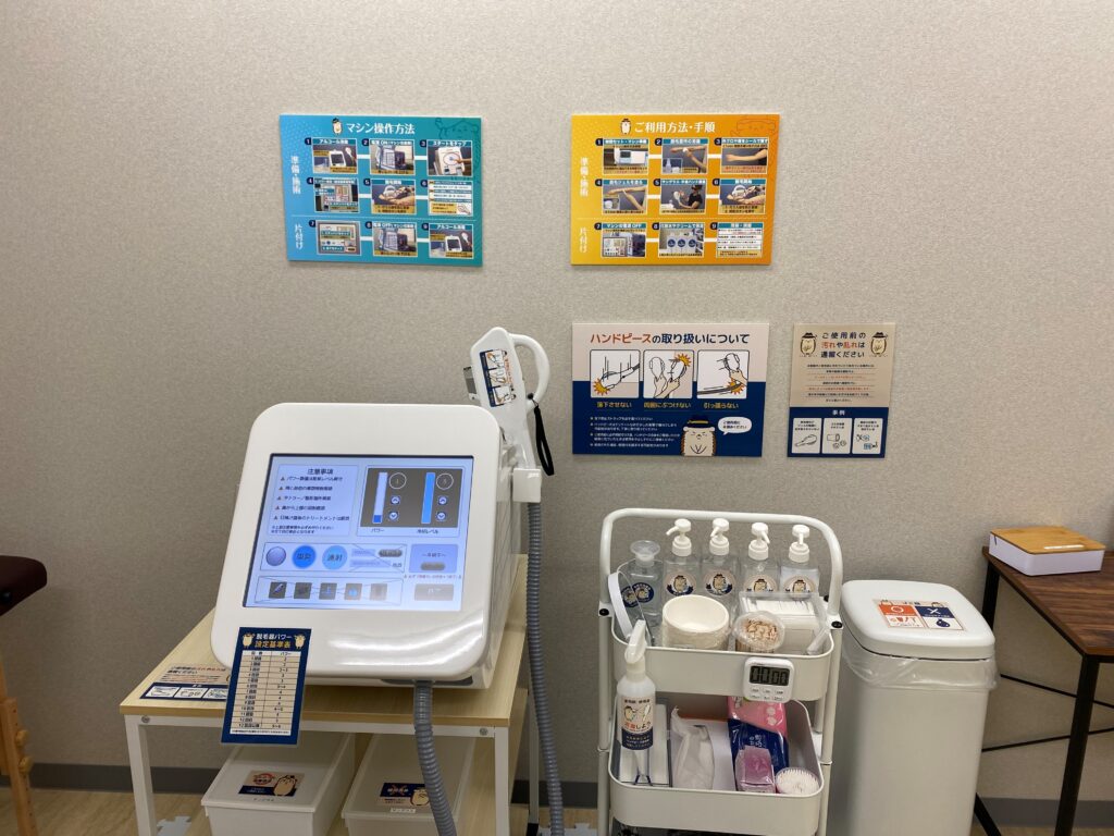 業務用脱毛器が使い放題！ 　パネルの手順に沿ってご利用ください