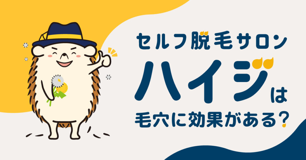 セルフ脱毛サロンハイジは毛穴に効果がある?