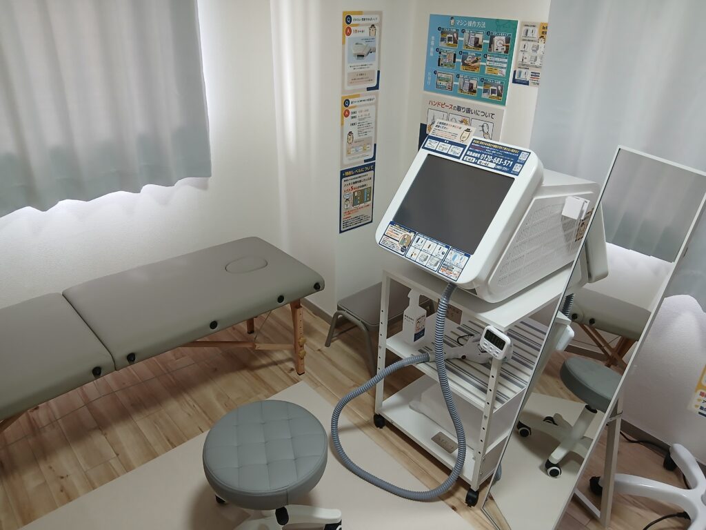 プロ仕様のマシン。分かりやすく、効果もバッチリ。